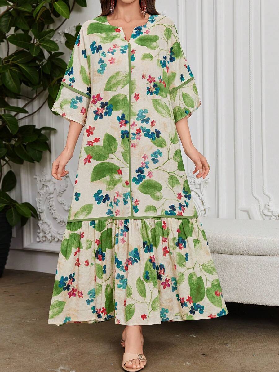 Flora - Floral Print Ruffle Dress