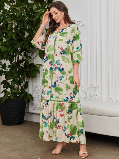 Flora - Floral Print Ruffle Dress