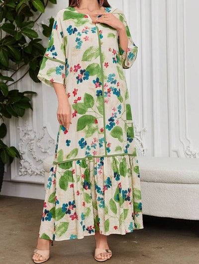 Flora - Floral Print Ruffle Dress