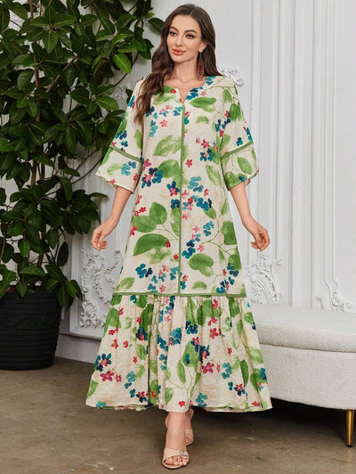 Flora - Floral Print Ruffle Dress