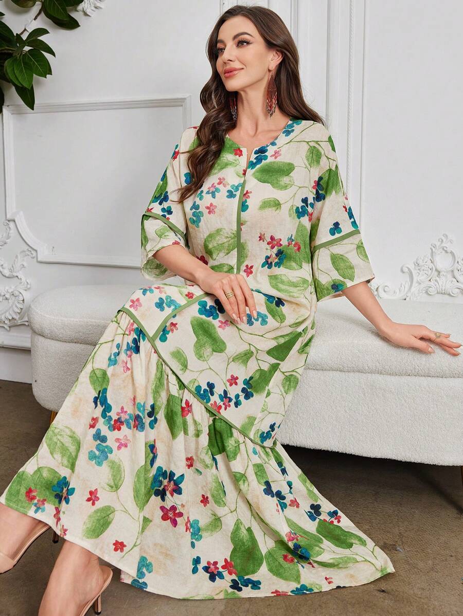 Flora - Floral Print Ruffle Dress