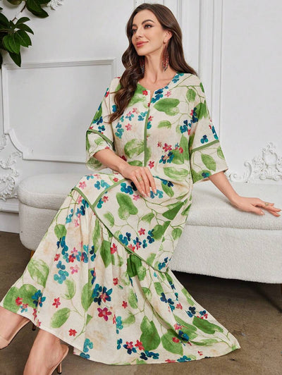 Flora - Floral Print Ruffle Dress