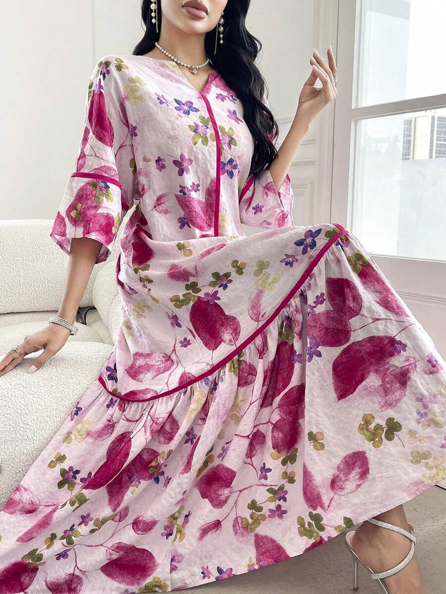 Flora - Floral Print Ruffle Dress