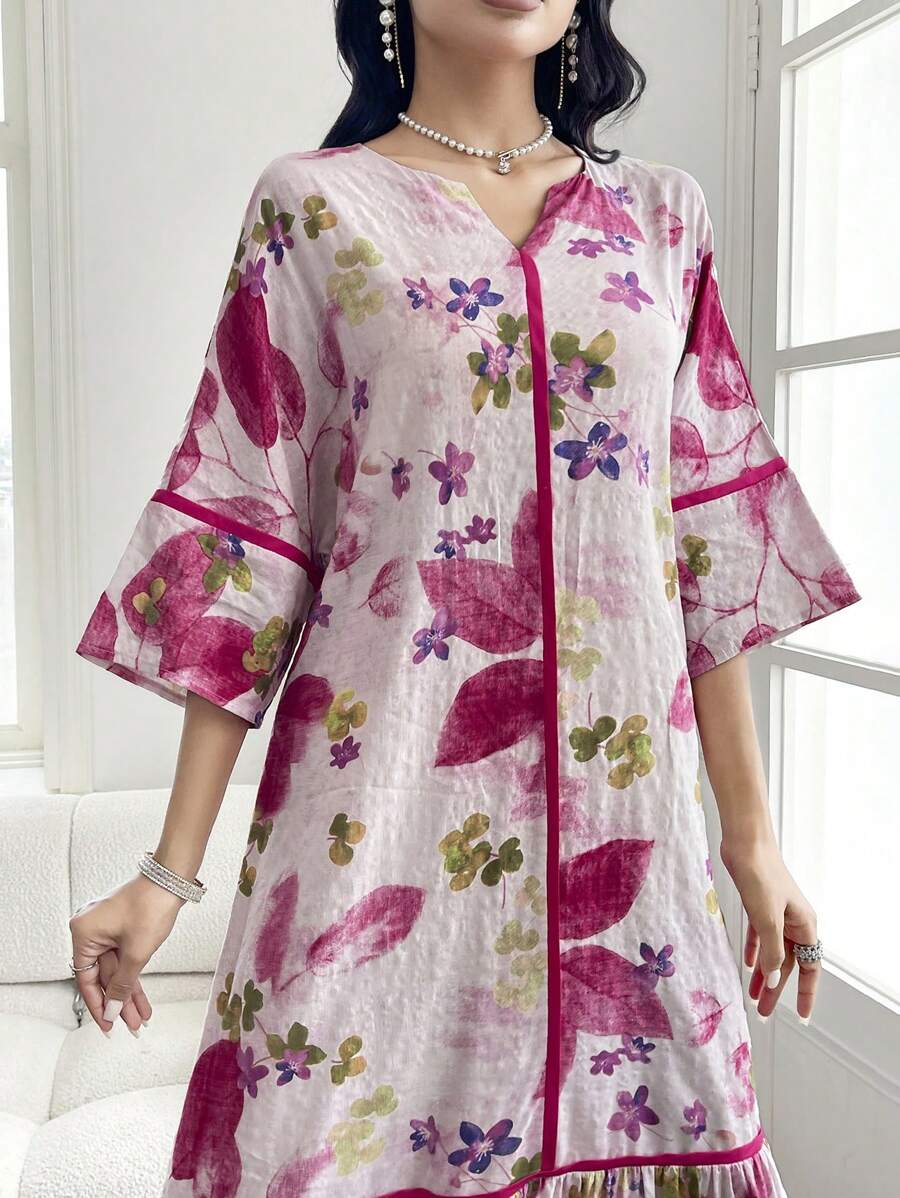 Flora - Floral Print Ruffle Dress