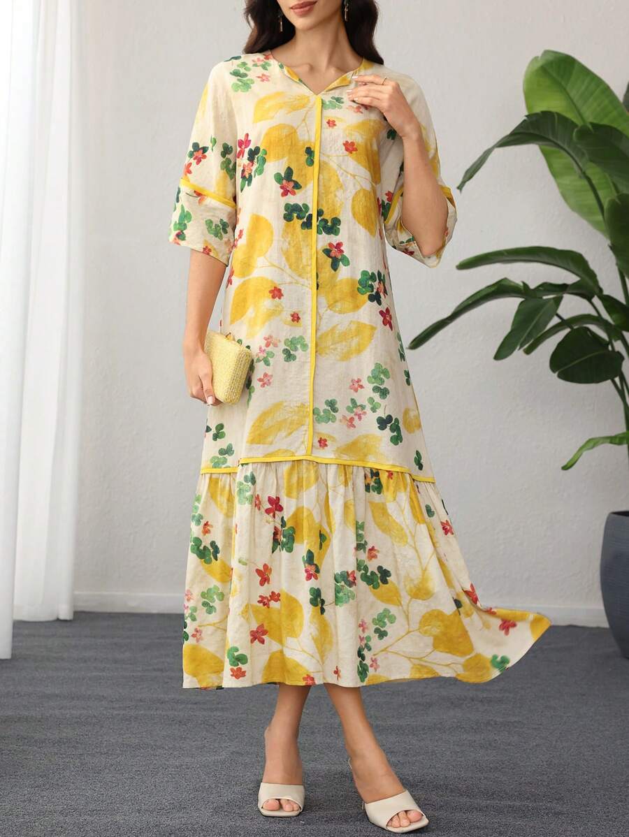 Flora - Floral Print Ruffle Dress