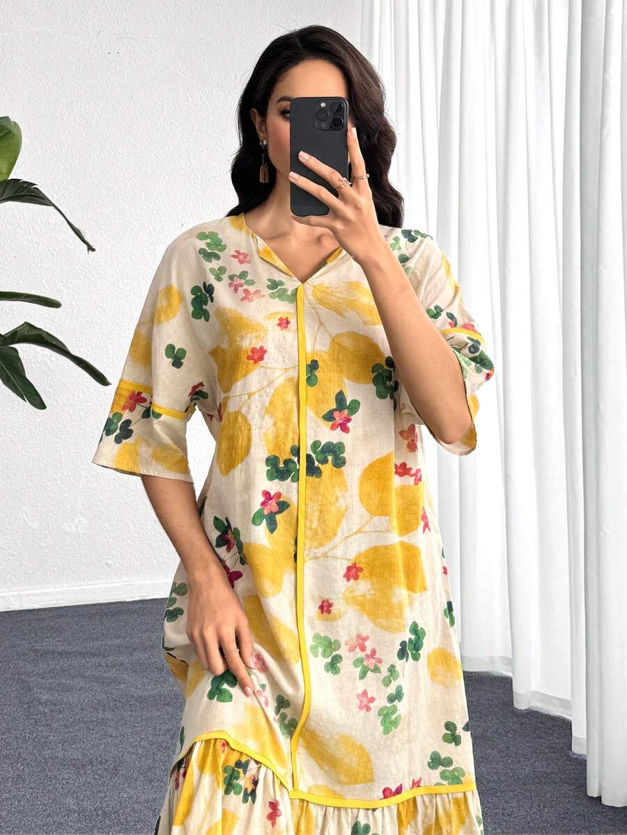 Flora - Floral Print Ruffle Dress