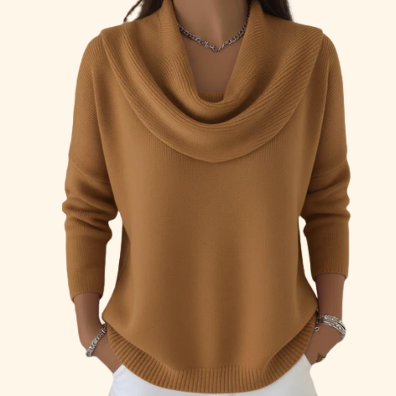 Eliza – Elegant Drape-Neck Pullover