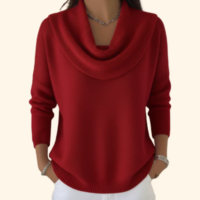 Eliza – Elegant Drape-Neck Pullover