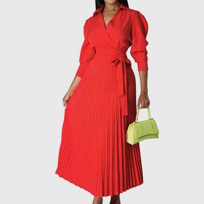 Evelina - Soft Pleated Midi Dress