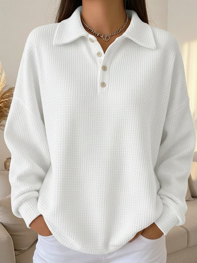 Ava - Casual Button Collar Pullover