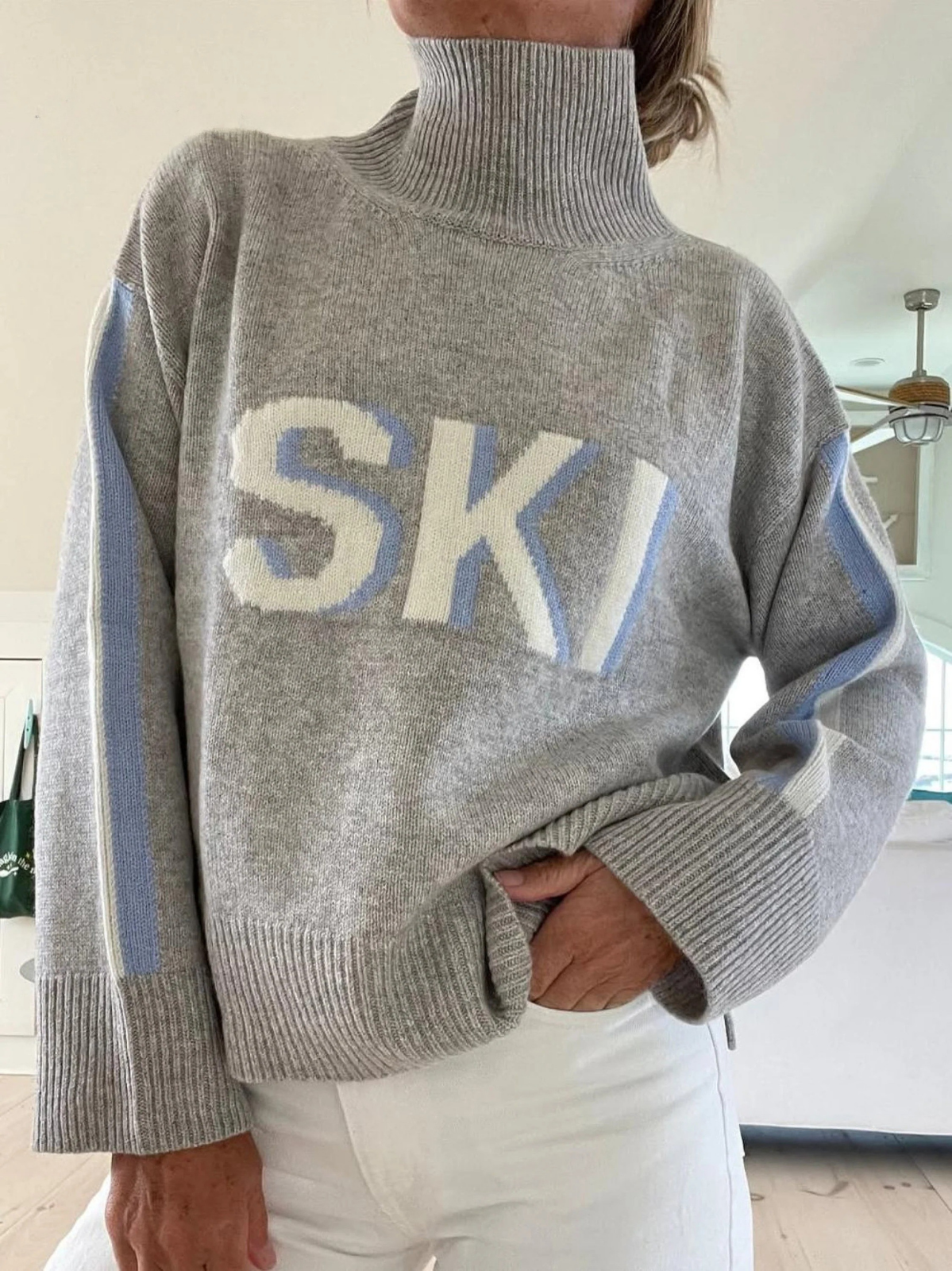 Retro Turtleneck Ski Sweater