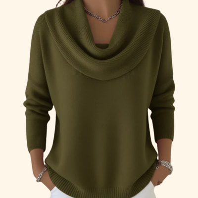 Eliza – Elegant Drape-Neck Pullover