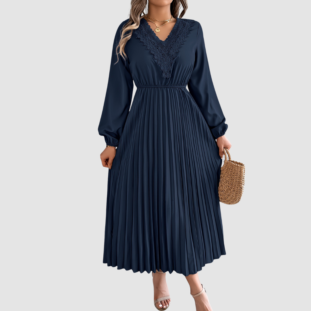 Rosalind Quinn - Lace V-Neck A-Line Dress