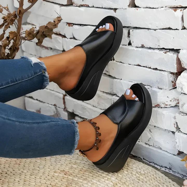 Eliza - Slip-On Wedge Sandals
