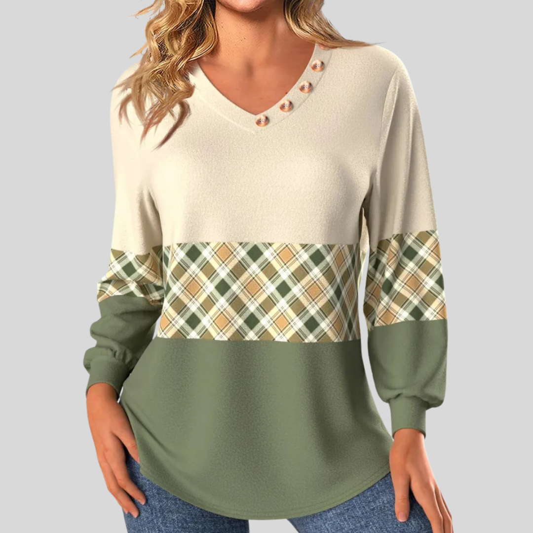 Annelie - Sweater with Checked Detail