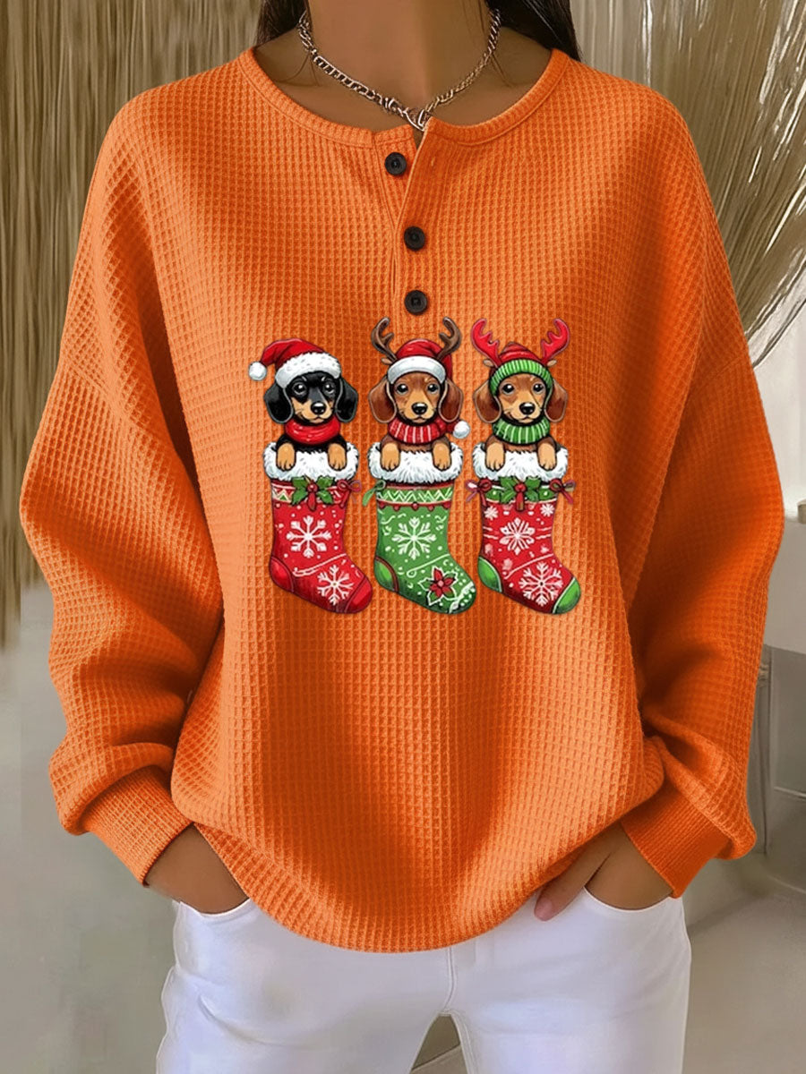 Grethe - Vintage Christmas Sweater with Dog Motif