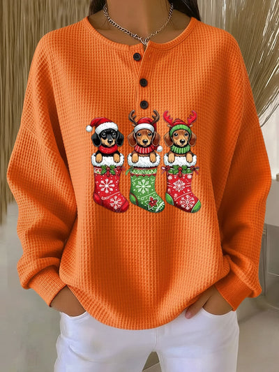 Grethe - Vintage Christmas Sweater with Dog Motif