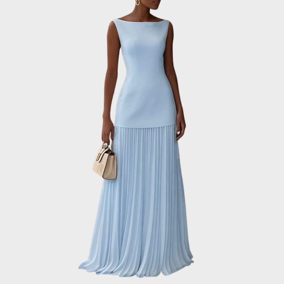 Rowina - Sleeveless Dress With Flowing Pleats