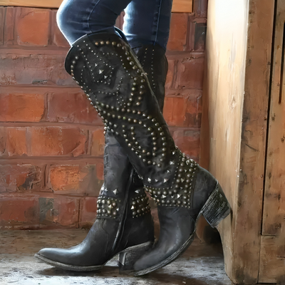 Reina - Western Embroidered Cowgirl Boots