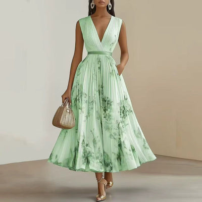 Rowella - Elegant Pleated Maxi Dress