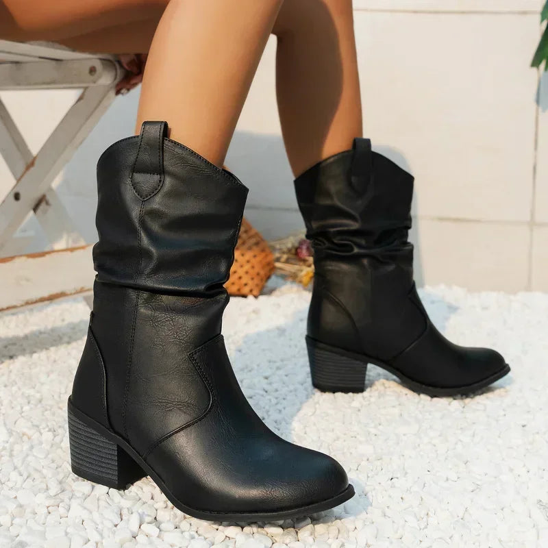 Nancy & Ruth | Classic Mid-Calf Western Boots