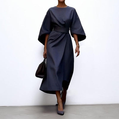 Eldra - Satin Feel Batwing Sleeve Maxi Dress