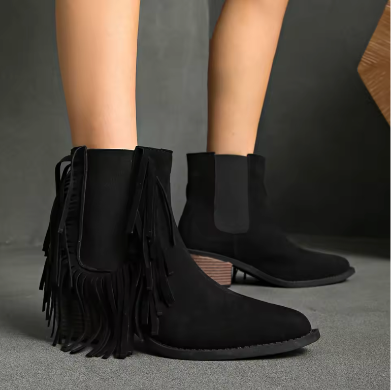 Nancy & Ruth | Luxury Fringe Ankle Boots