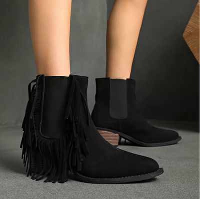 Nancy & Ruth | Luxury Fringe Ankle Boots