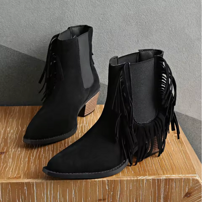Nancy & Ruth | Luxury Fringe Ankle Boots