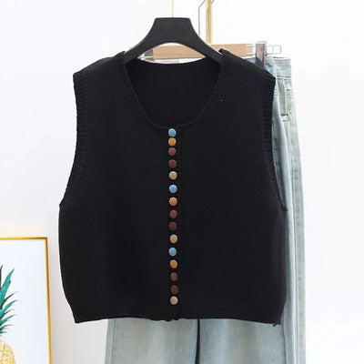 MARIBEL | COLOR-BUTTON KNIT VEST