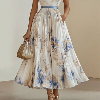 Rowella - Elegant Pleated Maxi Dress