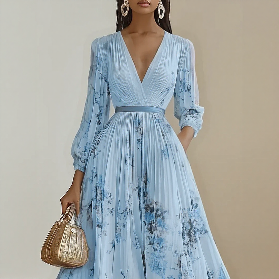 Rowella - Elegant Pleated Maxi Dress