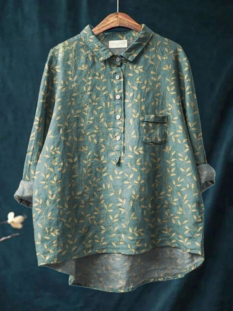 Camille - Olive Bloom Shirt