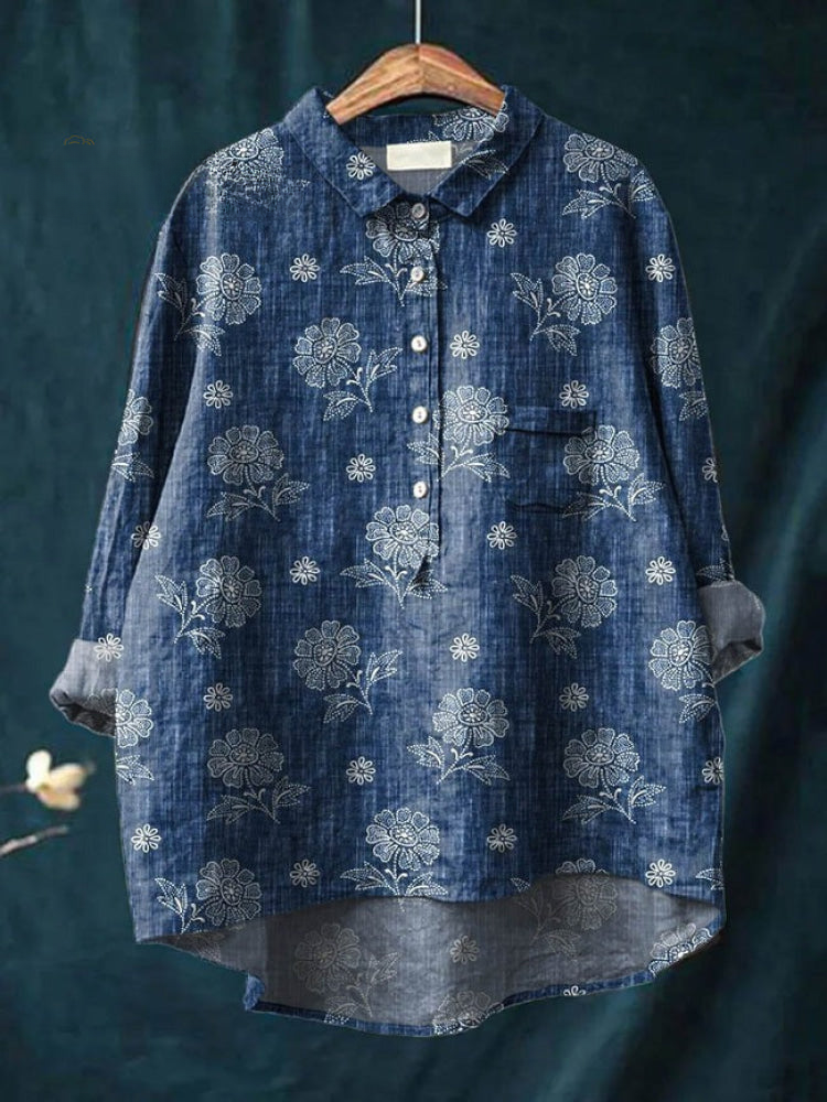 Mara - Indigo Bloom Shirt