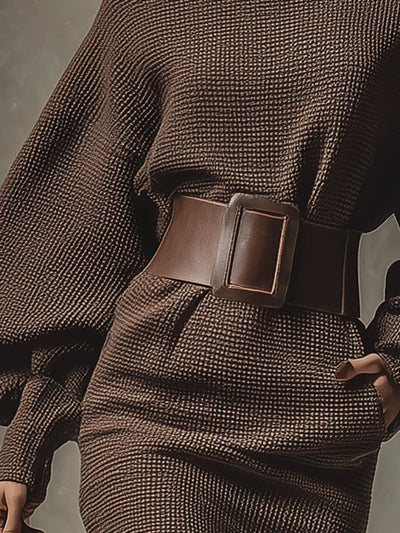 Eliane - Belted Knit Dress with Structured Waist