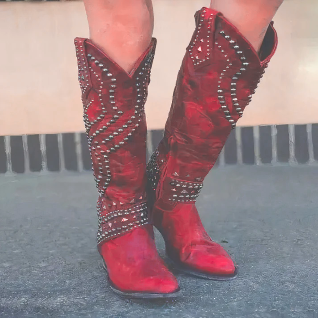 Reina - Western Embroidered Cowgirl Boots