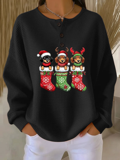 Grethe - Vintage Christmas Sweater with Dog Motif