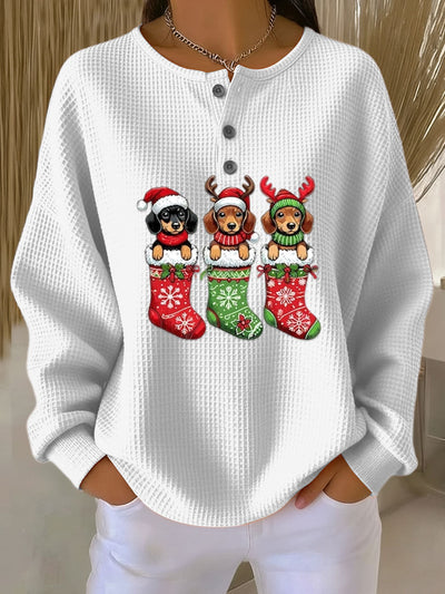 Grethe - Vintage Christmas Sweater with Dog Motif