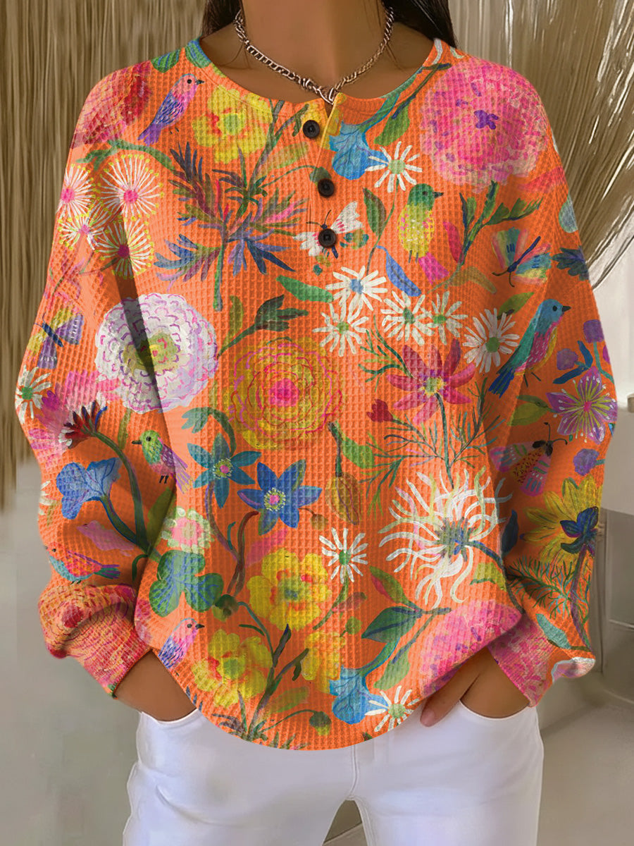 Freja - Sweater with Colorful Floral Print