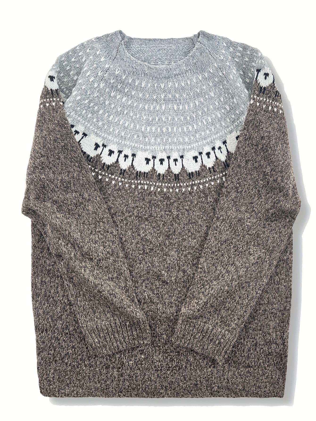 Nordic - Elegant Winter Sweater with Sheep Jacquard Pattern