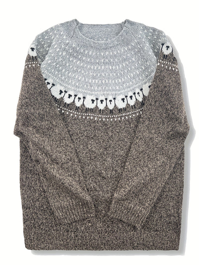 Nordic - Elegant Winter Sweater with Sheep Jacquard Pattern